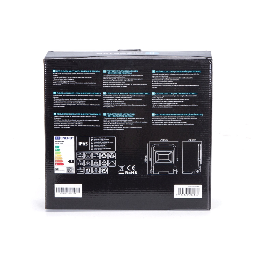 Aigostar - Светодиодный прожектор со стойкой LED/50W/230V 6500K IP65