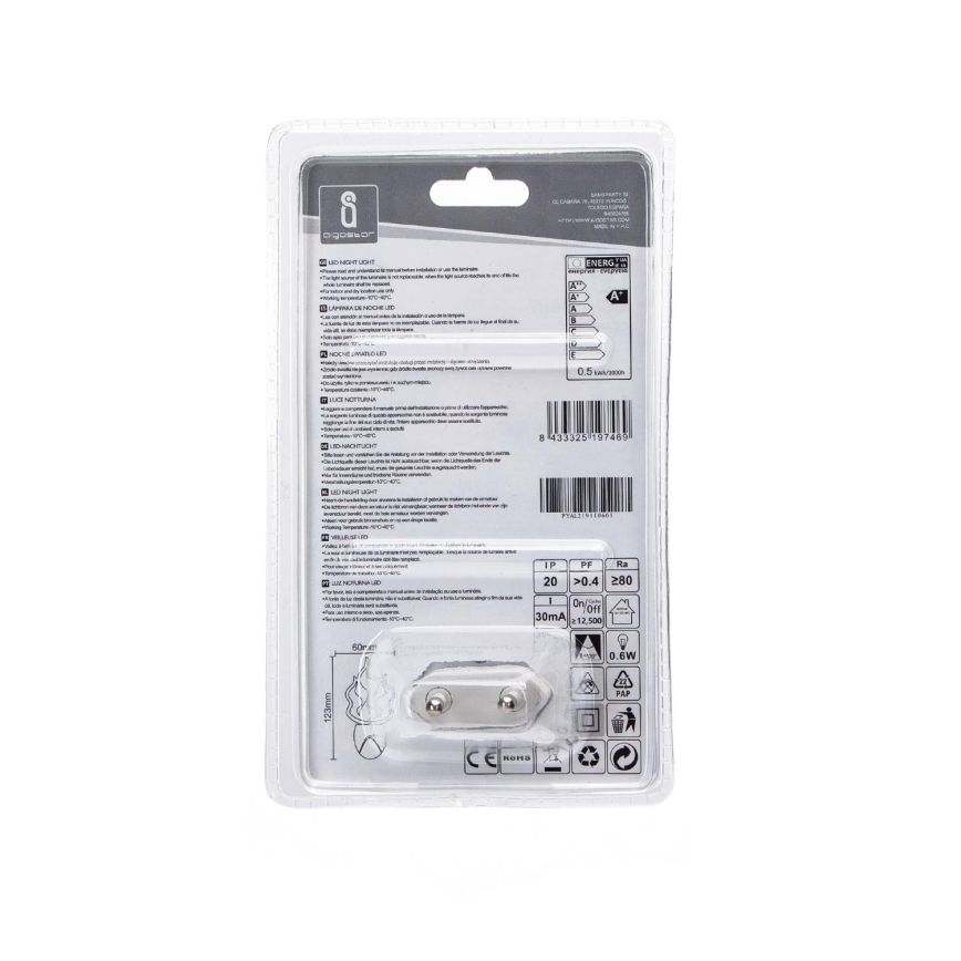 Aigostar - Светодиодный RGB-ночник с датчиком LED/0,5W/230V пламя