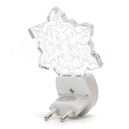 Aigostar - Светодиодный RGB-ночник с датчиком LED/0,5W/230V снежинка