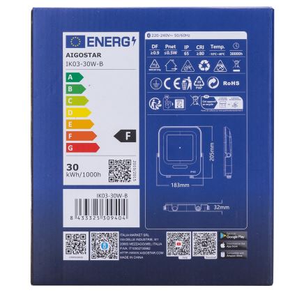 Aigostar - Светодиодный RGBW-прожектор MESH MESH LED/30W/230V 6500K IP65 + дистанционное управление