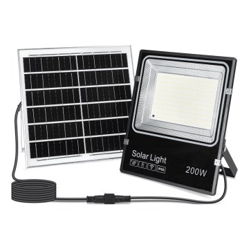 Aigostar - светодиодный солнечный прожектор LED/200W/3,2V 3600mAh 3000K/4000K/6500K IP66 + пульт дистанционного управления
