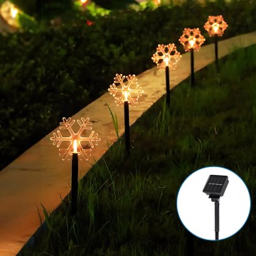 Aigostar - Светодиодный солнечный рождественский светильник LED/0,054W/1,2V 1м IP65 теплый белый