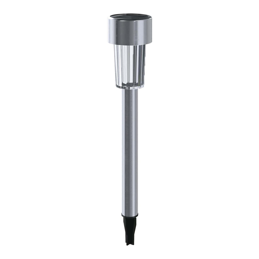 Aigostar - Светодиодный светильник на солнечной батарее LED/0,006W/1,2V 29,5 см 40 mAh матовый хром 6500K IP44