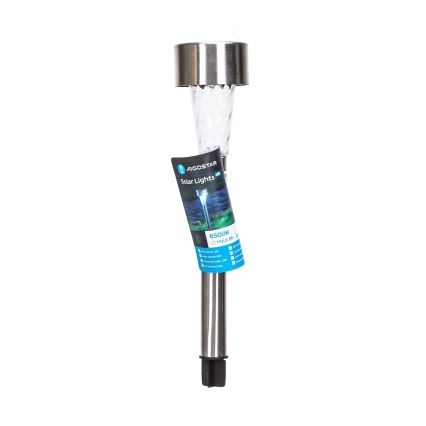 Aigostar - Светодиодный светильник на солнечной батарее LED/0,006W/1,2V 40 mAh 29,5 см матовый хром 6500K IP44