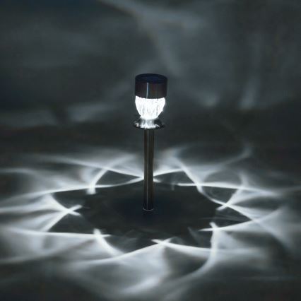 Aigostar - Светодиодный светильник на солнечной батарее LED/0,006W/1,2V 35,5 см матовый хром 3000K IP44