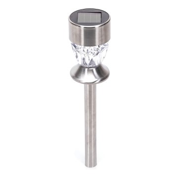 Aigostar - Светодиодный светильник на солнечной батарее LED/0,006W/1,2V 35,5 см матовый хром 2700K IP44