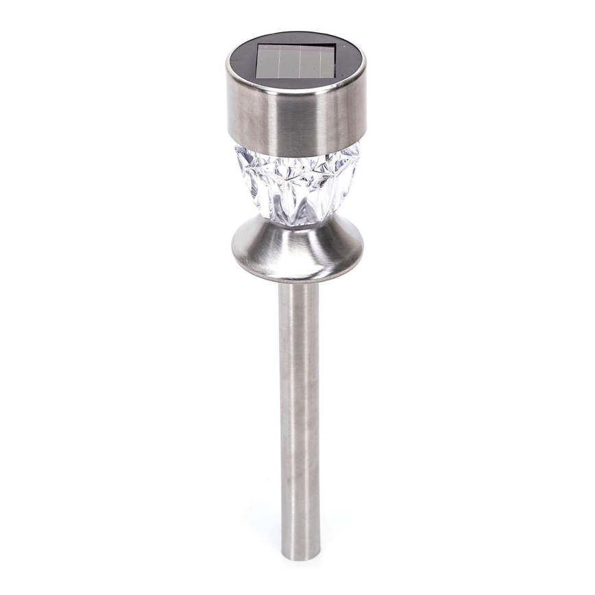 Aigostar - Светодиодный светильник на солнечной батарее LED/0,006W/1,2V 35,5 см матовый хром 3000K IP44