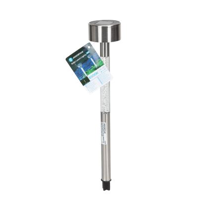 Aigostar - Светодиодный светильник на солнечной батарее LED/0,006W/1,2V 36,7 см матовый хром 6500K IP44