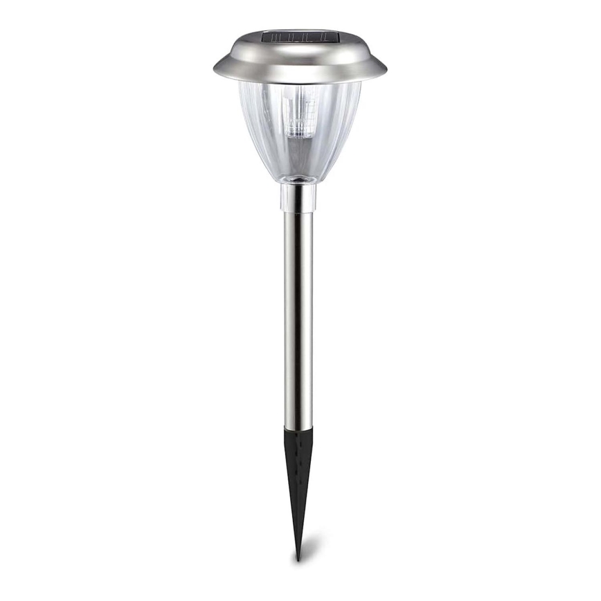 Aigostar - Светодиодный светильник на солнечной батарее LED/0,08W/2V 30,4 см 200 mAh 6500K IP44 матовый хром