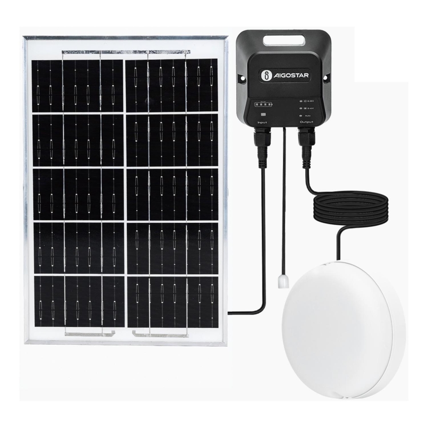Aigostar - Светодиодный светильник на солнечной батарее LED/70W/12V 6000 mAh 6500K диаметр 20,5 см + дистанционное управление