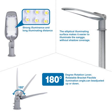 Aigostar - Светодиодный уличный фонарь LED/200W/230V 6500K IP65