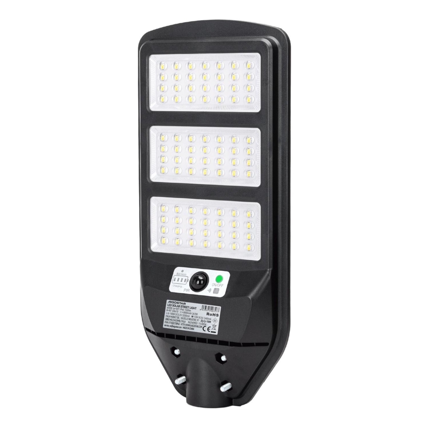 Aigostar - Светодиодный уличный фонарь на солнечной батарее с датчиком LED/150W/3,2V 8000mAh IP65 6500K + дистанционное управление