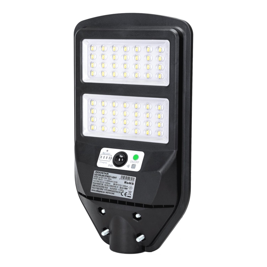 Aigostar - Светодиодный уличный фонарь на солнечной батарее с датчиком LED/70W/3,2V 4000mAh IP65 6500K + дистанционное управление