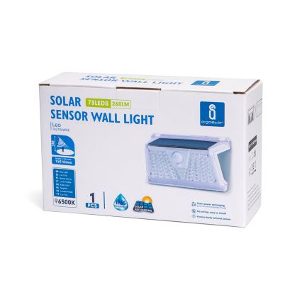 Aigostar - Светодиодный уличный светильник на солнечной батарее с датчиком LED/2,4W/5V IP65