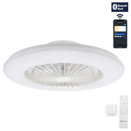 Aigostar - Светодиодный регулируемый потолочный светильник с вентилятором LED/40W/230V 2700-6500K диаметр 48,5 см белый + пульт дистанционного управления