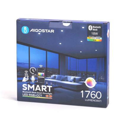 Aigostar - Светодиодный встроенный RGBW-светильник для ванной комнаты MESH LED/18W/230V 2700-6500K IP44