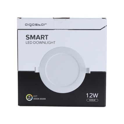 Aigostar - Светодиодный встроенный светильник с регулированием яркости 12W/230V диаметр 17 см Wi-Fi