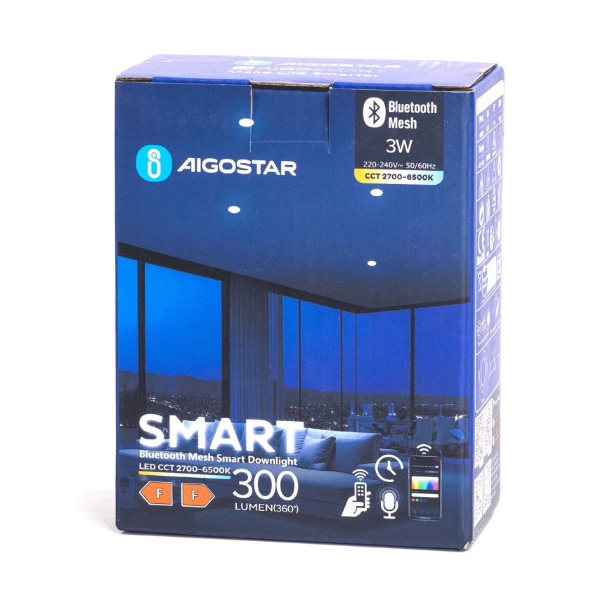 Aigostar - Светодиодный встроенный светильник с регулированием яркости MESH LED/3W/230V 2700-6500K белый