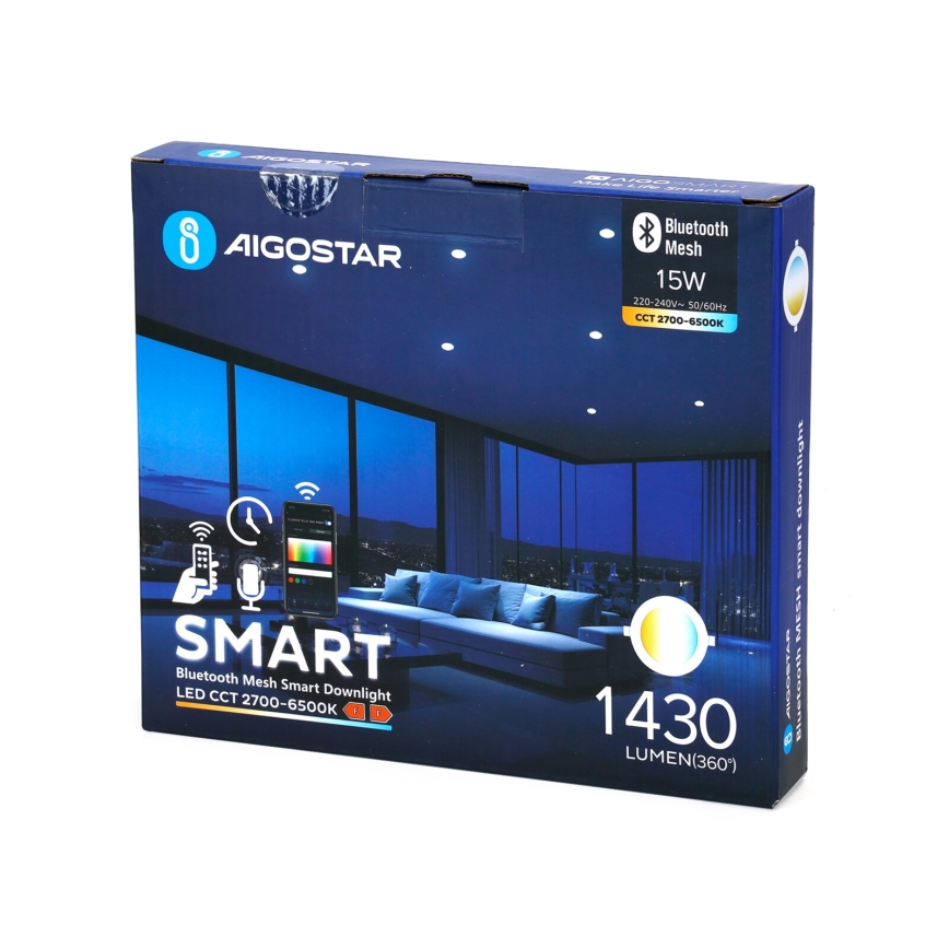Aigostar - Светодиодный встроенный светильник с регулированием яркости MESH LED/15W/230V 2700-6500K диаметр 17 см