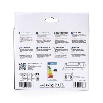 Aigostar - Светодиодный встроенный светильник ULTRATHIN LED/6W/230V 6000K белый