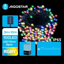 Aigostar - Светодиодная рождественская гирлянда на солнечной батарее 100xLED/8 функций 12 м IP65 цветной