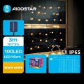 Aigostar - Светодиодная рождественская гирлянда на солнечной батарее 100xLED/8 функций 4x1 м IP65 теплый белый