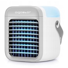Aigostar - Светодиодный переносной охладитель воздуха 3в1 LED/8W/5V белый/серый