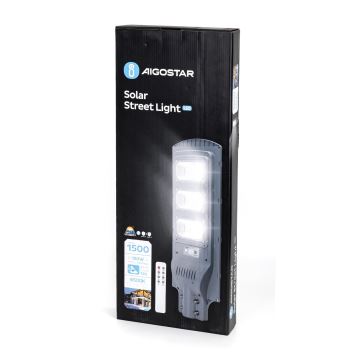 Aigostar - Светодиодный уличный фонарь на солнечной батарее с датчиком LED/150W/3,2V IP65 6500K + дистанционное управление