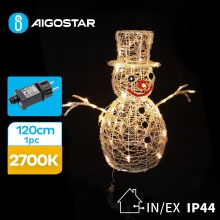 Aigostar - Светодиодное уличное рождественское украшение 3,6W/31/230V 2700K 120 см IP44 снеговик