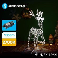 Aigostar - Светодиодное уличное рождественское украшение LED/3,6W/31/230V 2700K 105 см IP44 олень