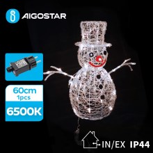 Aigostar - Светодиодное уличное рождественское украшение LED/3,6W/31/230V 6500K 60 см IP44 снеговик