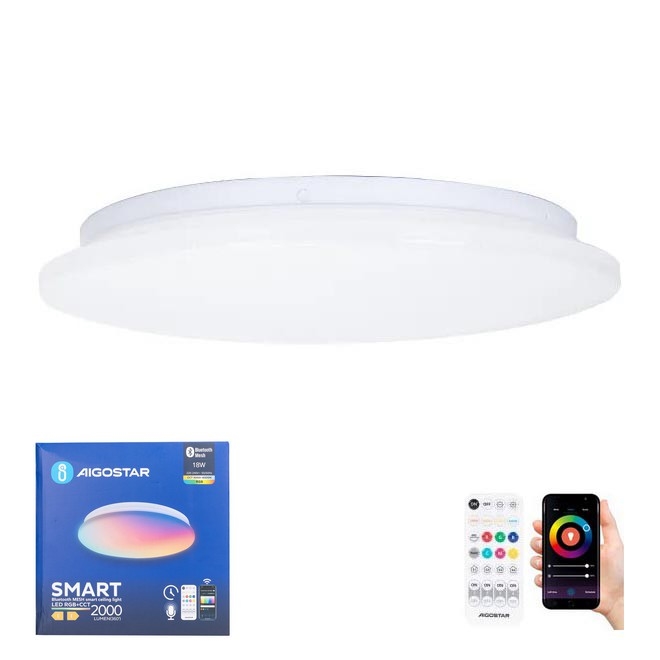 Aigostar - Світильник для ванної кімнати з регульованим світлом LED RGBW MESH Smart LED/18W/230V 3000-6500K IP44 + дистанційне керування