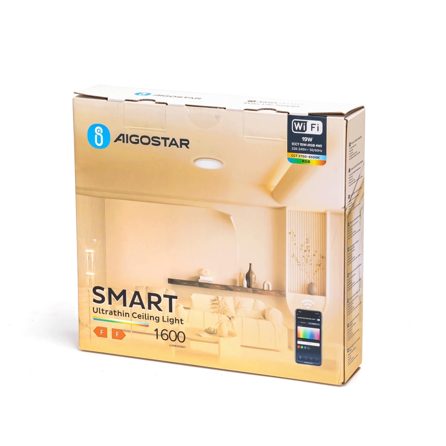 Aigostar - Світильник стельовий світлодіодний RGBW з димером LED/19W/230V 2700-6500K Wi-Fi