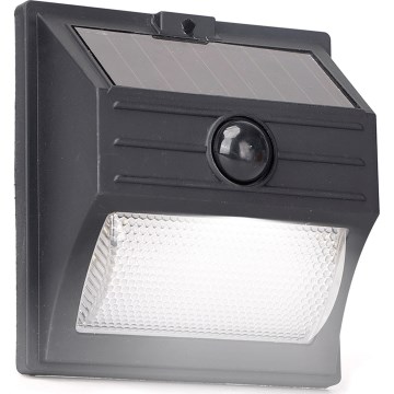 Aigostar - Світильник на сонячній батареї з датчиком LED/3,7V 6500K 500 mAh IP65 чорний