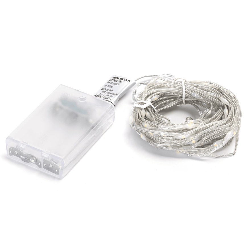 Айгостар - світлодіодна гірлянда 100×світлодіодів/3×АА 10,3м теплий білий