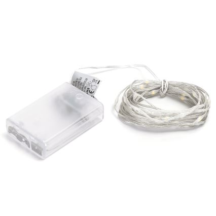 Aigostar - світлодіодна гірлянда 50xLED/3xAA 5,3m тепле біле