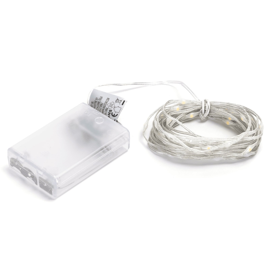 Aigostar - світлодіодна гірлянда 50xLED/3xAA 5,3m тепле біле