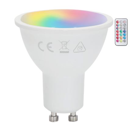 Aigostar - LED RGBW лампа GU10/6W/230V 3000K з регулюванням яскравості + пульт дистанційного керування