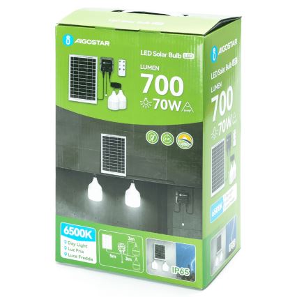 Aigostar - Світлодіодна люстра на сонячній батареї 2xLED/35W/12V 6000 mAh 6500K діаметр 10 см + пульт дистанційного керування