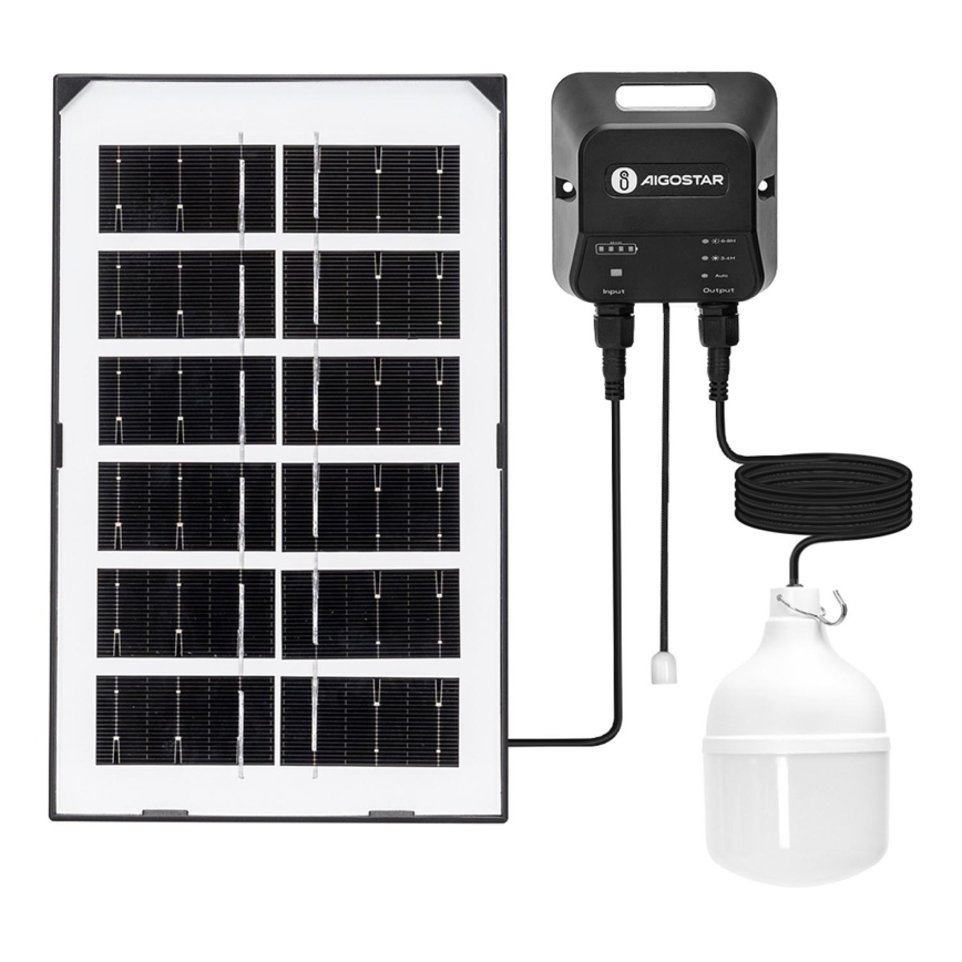 Aigostar - Світлодіодна люстра на сонячній батареї LED/35W/12V 3000 mAh 6500K діаметр 10 см + пульт дистанційного керування
