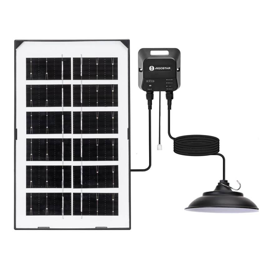 Aigostar - Світлодіодна люстра на сонячній батареї LED/35W/12V 3000 mAh 6500K діаметр 15 см + пульт дистанційного керування