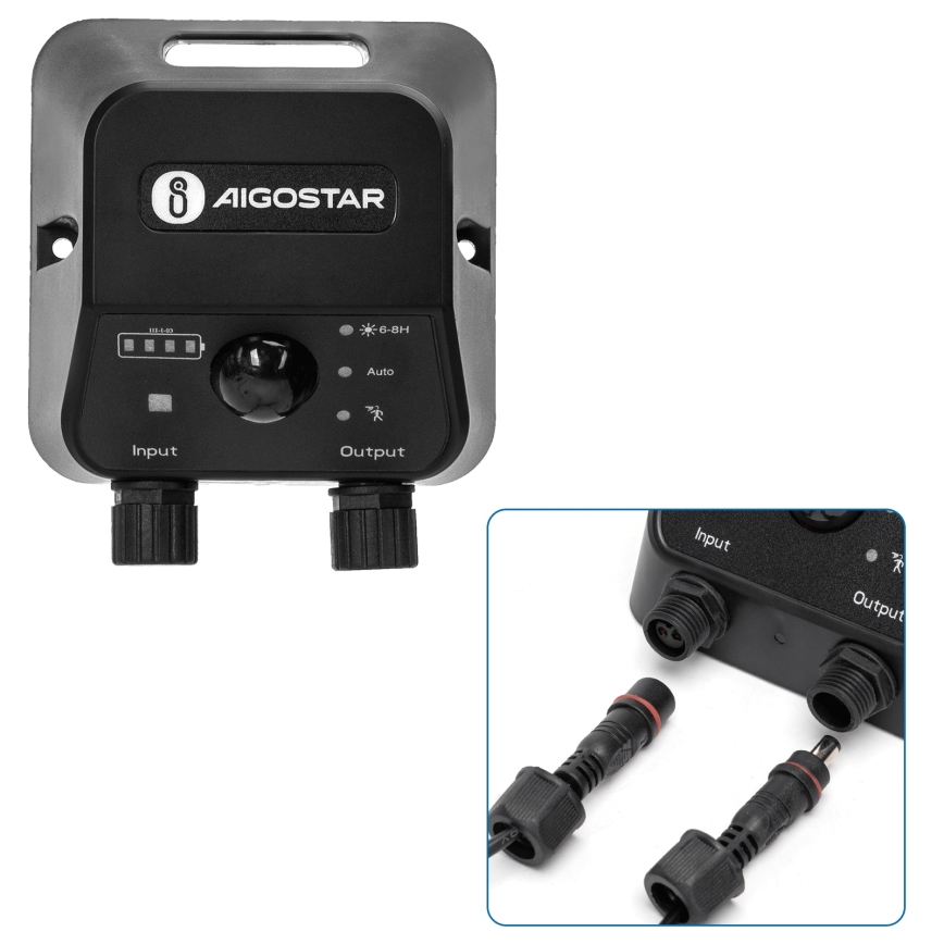 Aigostar - Світлодіодна люстра на сонячній батареї з датчиком 2xLED/70W/12V 12000 mAh 6500K діаметр 12 см + пульт дистанційного керування