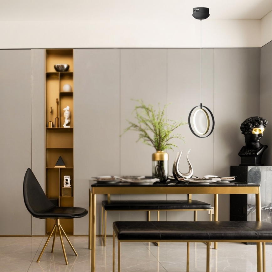 Aigostar - Світлодіодна підвісна люстра LED/15W/230V 6500K чорний