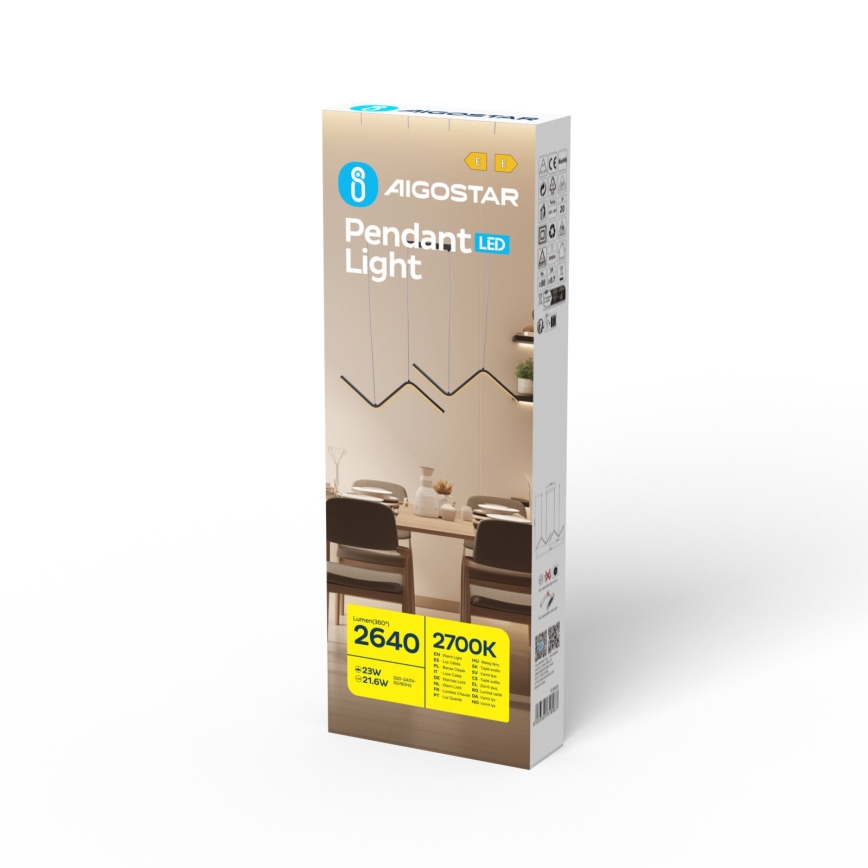 Aigostar - Світлодіодна підвісна люстра LED/23W/230V 2700K