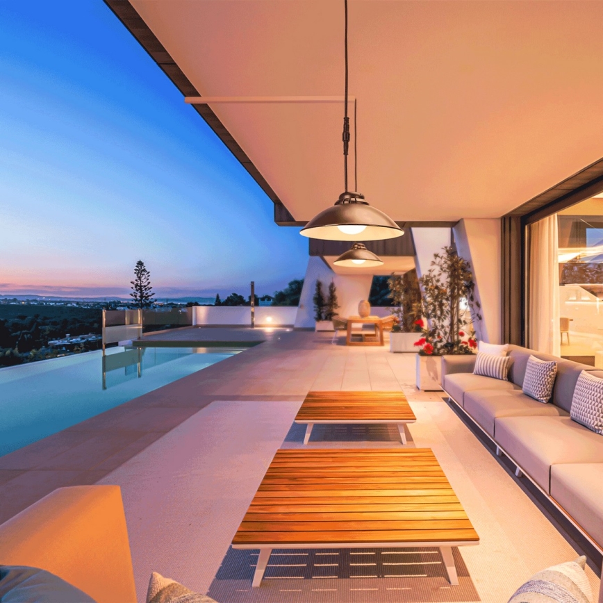 Aigostar – Світлодіодна підвісна люстра на сонячній батареї з регулюванням яскравості, LED/3,2V, 3000K/4000K/6500K, 5000 mAh, IP65 з пультом дистанційного керування