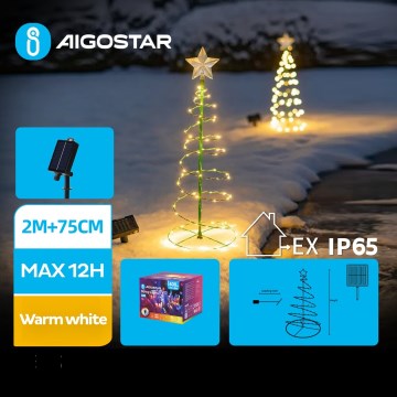 Aigostar - Світлодіодна сонячна різдвяна прикраса LED/0,26W/3,7V 75см IP65 тепле біле світло
