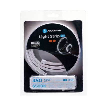 Aigostar - Світлодіодна стрічка 1м LED/4,9W/5V 6500K IP65