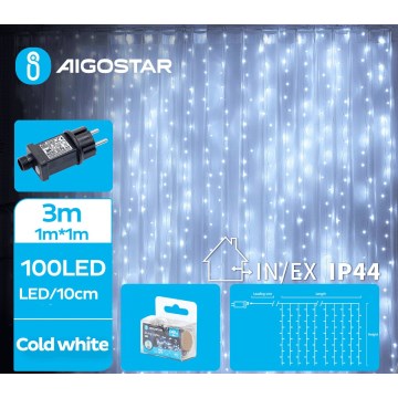 Aigostar - Світлодіодна вулична різдвяна гірлянда 100xLED/8 функцій 4x1м IP44 холодний білий