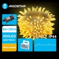Aigostar - Світлодіодна вулична різдвяна гірлянда 300xLED/8 функцій 33м IP44 теплий білий