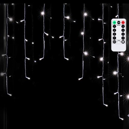 Aigostar - Світлодіодна зовнішня різдвяна гірлянда 200xLED/6W/230V/8 функцій 3x1m IP44 холодний білий + дистанційне керування